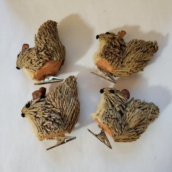 Squirrel Clip Ornaments – Made with Natural Fibers – Set of (4) - Picture 7 of 11